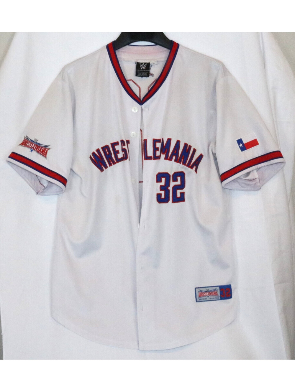 WWE Wrestlemania 2016 Dallas Texas Baseball Jersey #32 Years Adult Size Large